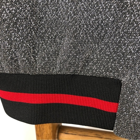 SANS Souci silver sparkly bomber varsity style jacket size S - Picture 5 of 7